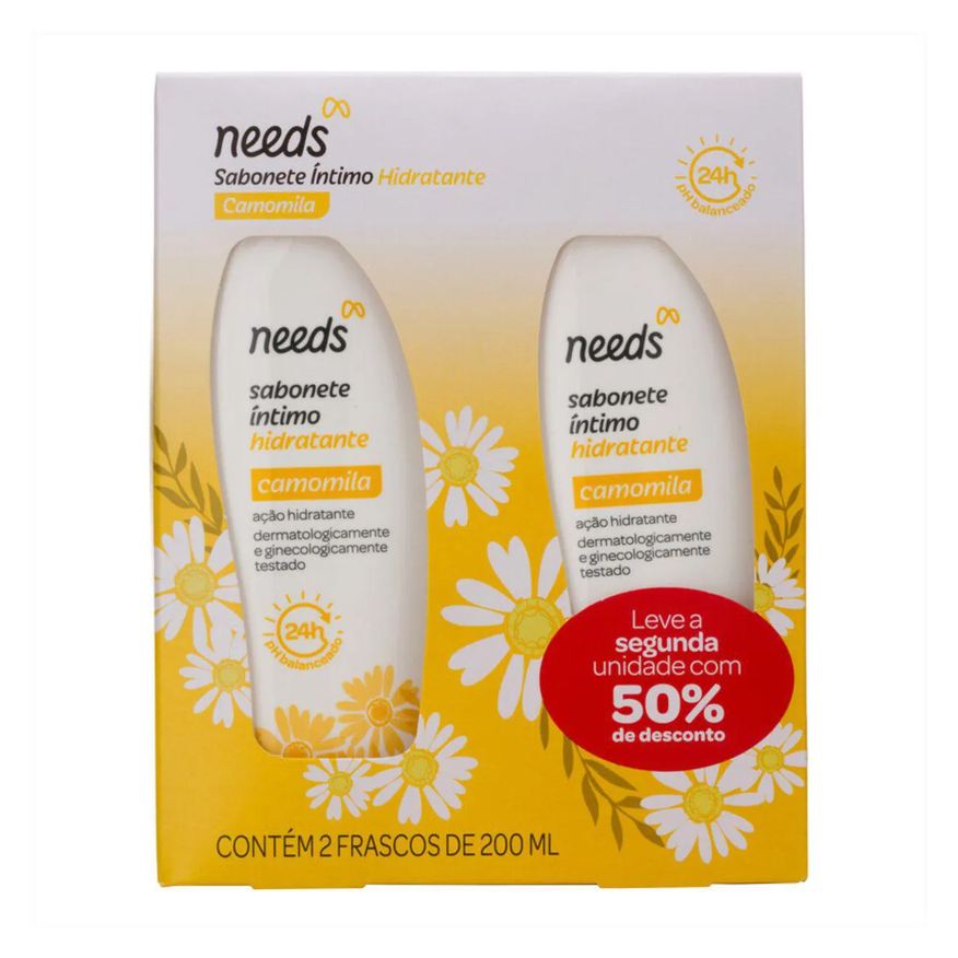 Needs Sabonete Íntimo Hidratante Camomila 2 Unidades de 200ml