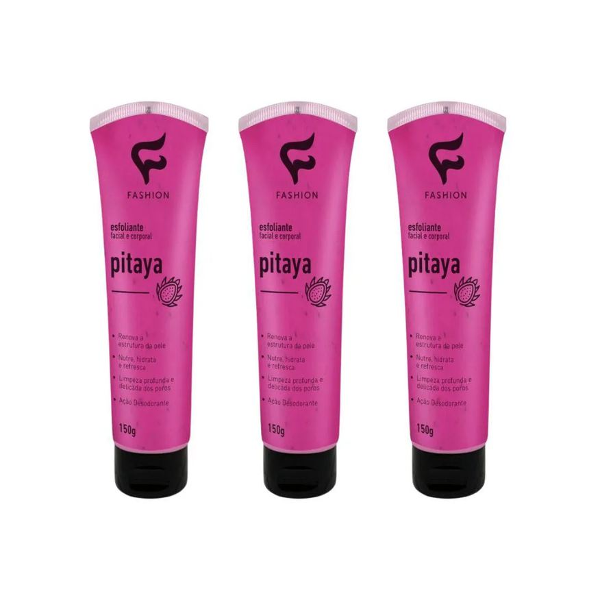 Fashion Esfoliante Facial e Corporal 150g Pitaya - 3un