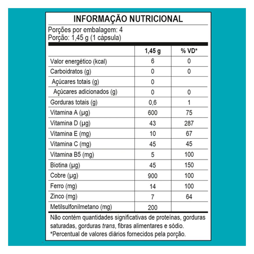 Nouve Mantecorp Biotin Cabelo Pele e Unha 30 cápsulas