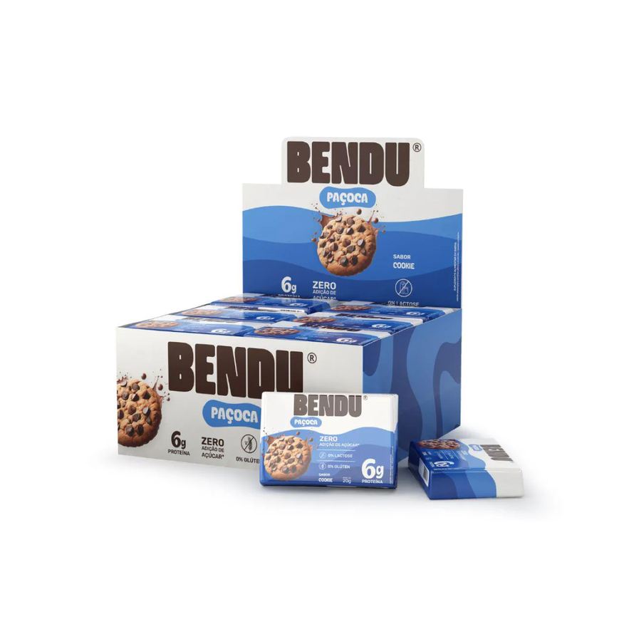 Bendú Paçoca Bendu Sabor Cookies 6g Proteína Zero Açúcar 20g