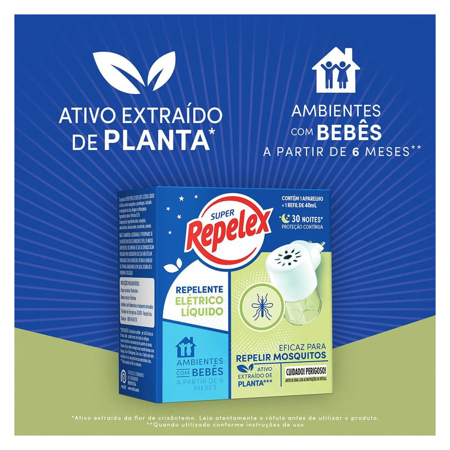 Repelex Kit Aparelho Elétrico + Repelente 30 Noites 40ml