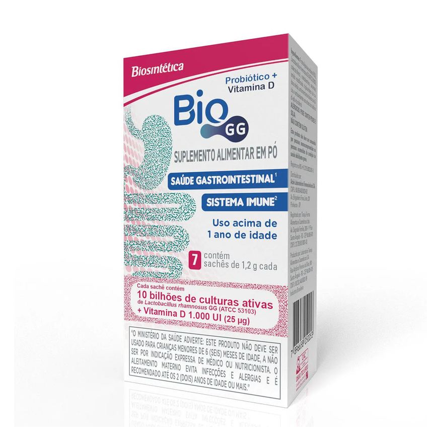 Bio GG Probiótico 10bi + Vitamina D 1.000UI 7 Sachês