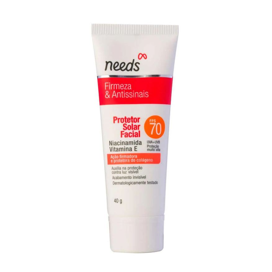 Needs Protetor Solar Facial Firmeza & Antissinais FPS 70 40g