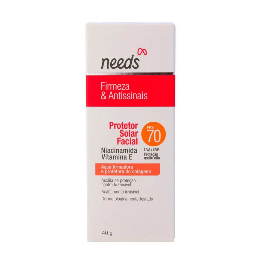 Needs Protetor Solar Facial Firmeza & Antissinais FPS 70 40g