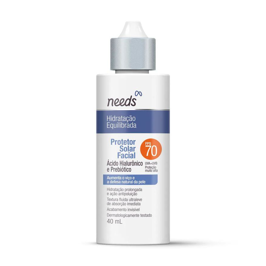 Needs Protetor Solar Facial FPS 70 Hidratação Equilibrada 40g