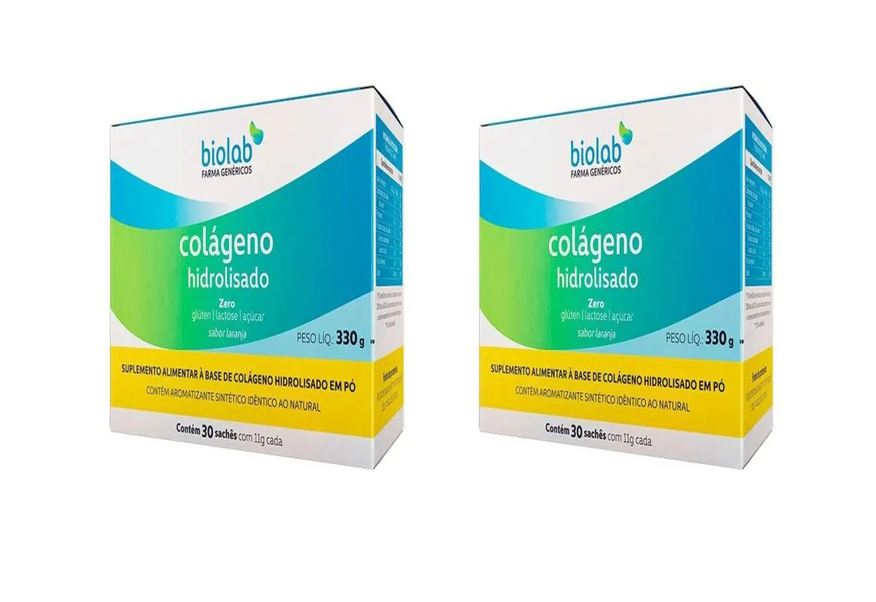 Biolab Kit 2 Suplemento Colágeno Hidrolisado Peptan 30 Sachê