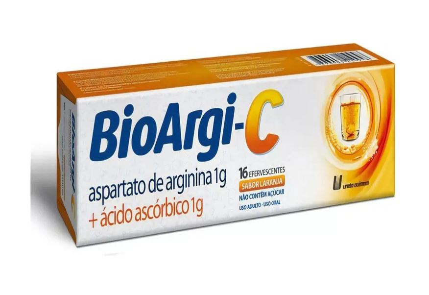 União Química Vitamina C 1g + Arginina 1g Bioargi C 16cps Efervescentes