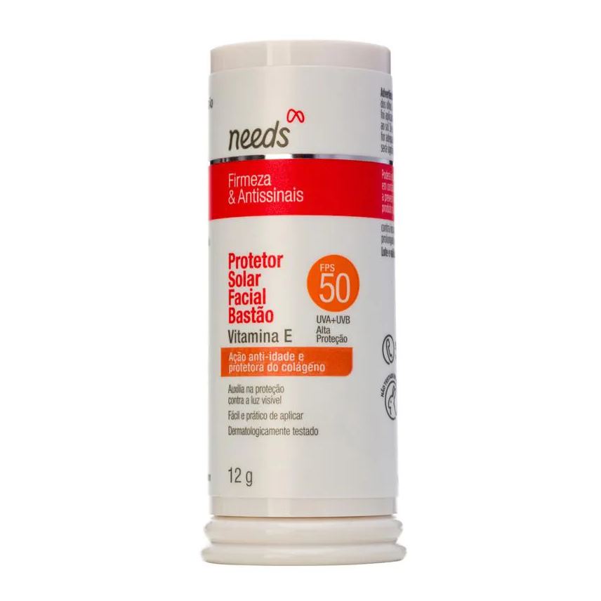 Needs Protetor Solar Facial Firmeza & Antissinais FPS 50 Bastão 12g
