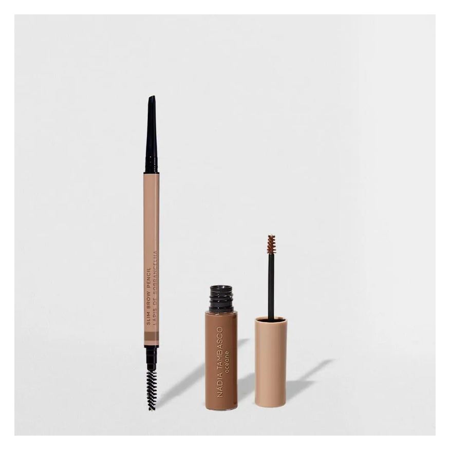 Océane Kit Máscara de Sobrancelha Castanho Claro + Lápis de Sobrancelhas Retrátil Claro Nádia Tambasco By (2 Produtos)