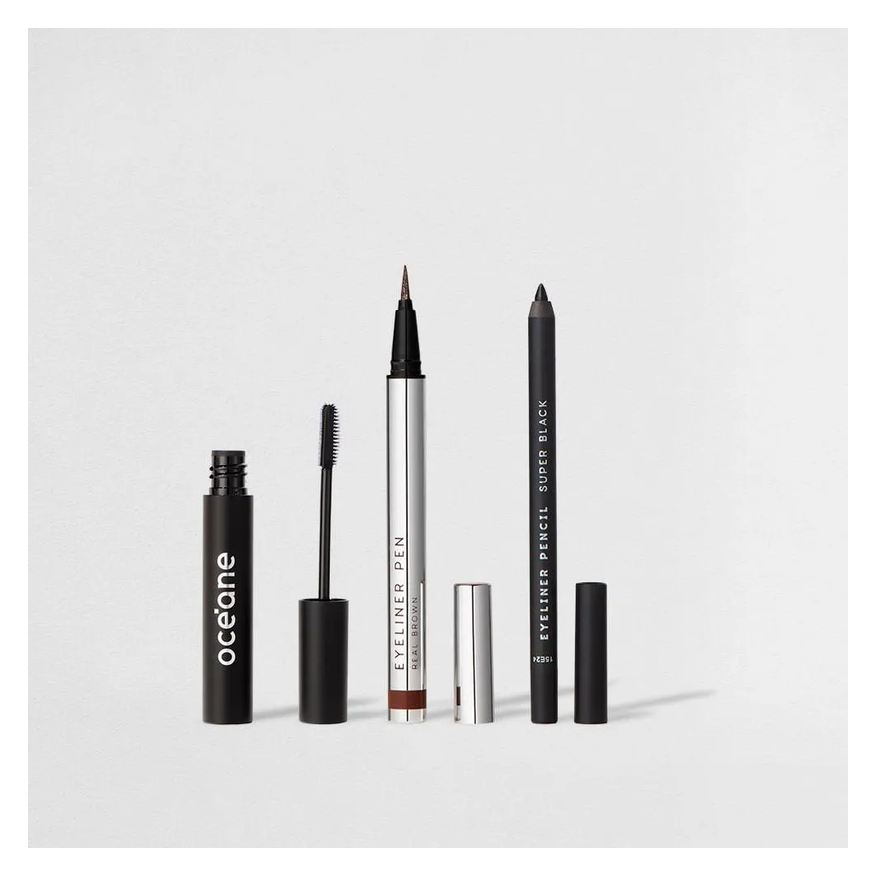 Océane Kit Gel de Sobrancelha + Caneta Delineadora Marrom + Caneta Delineadora Super Black Purple (3 Produtos)