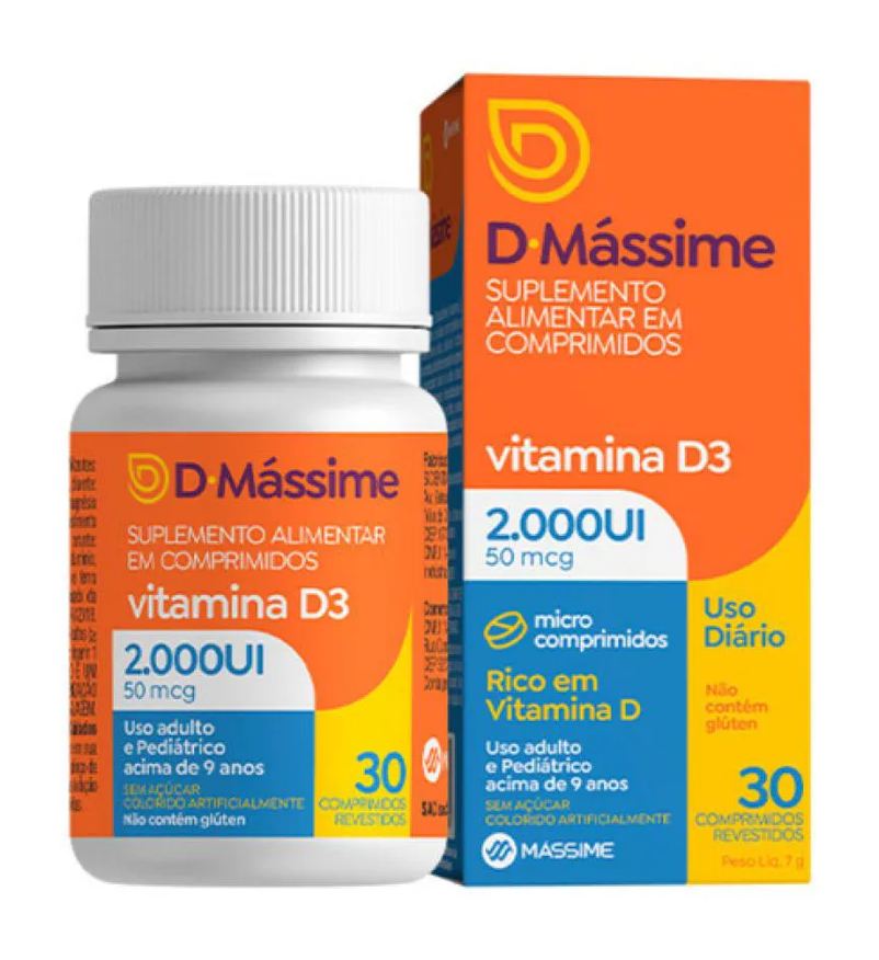 Massime Vitamina D3 2000ui - 30 comprimidos Revestidos