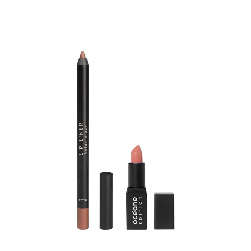 Océane Kit Edition Batom Nude Pink Lápis Labial Beige Brown