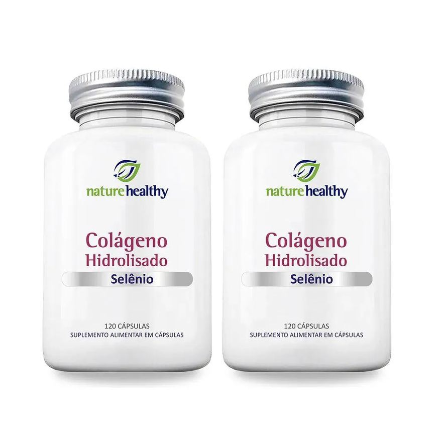 Nature Healthy Kit C/ 2 Colágeno Hidrolisado 400mg + Selênio 60mcg 120 Cápsulas