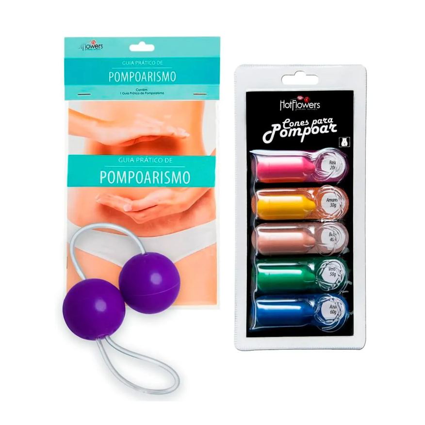 Hot Flowers Kit Cones Pélvicos para Fortalecimento com Guia 3 Peças