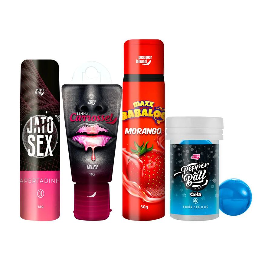 Pepper Blend Kit Íntimo Adstringente Cápsulas e Calda Sensorial 4 Itens