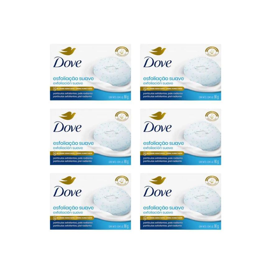 Dove Sabonete 90g Esfoliação Suave - Kit C / 6un