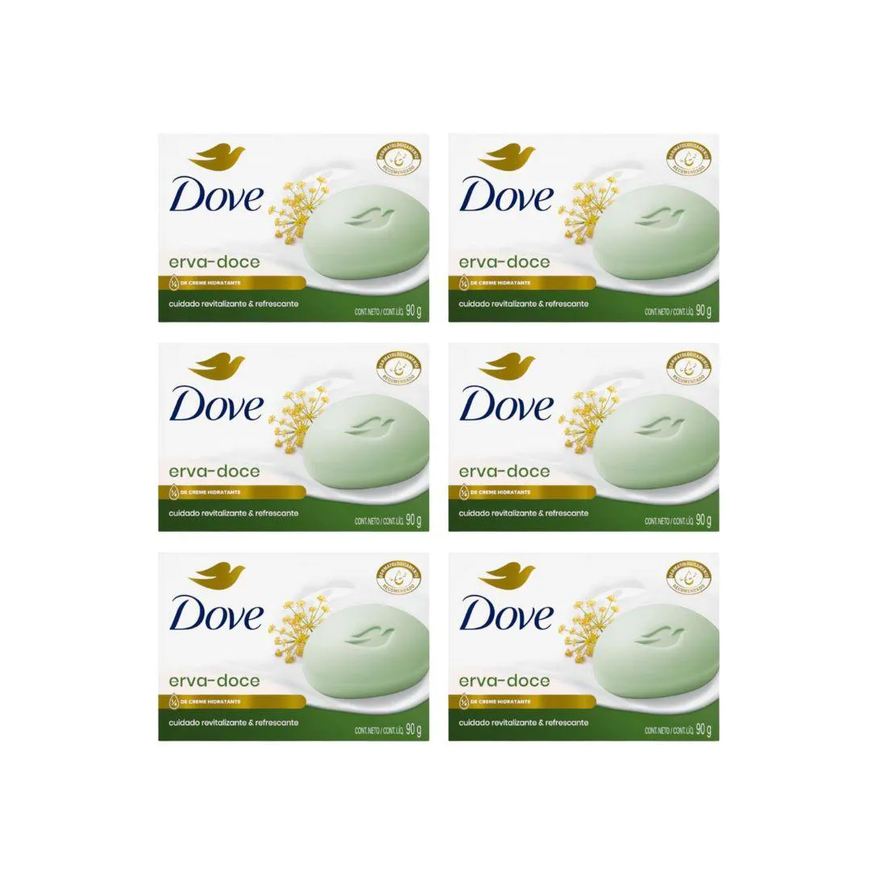 Dove Sabonete 90g Erva Doce - Kit C / 6un
