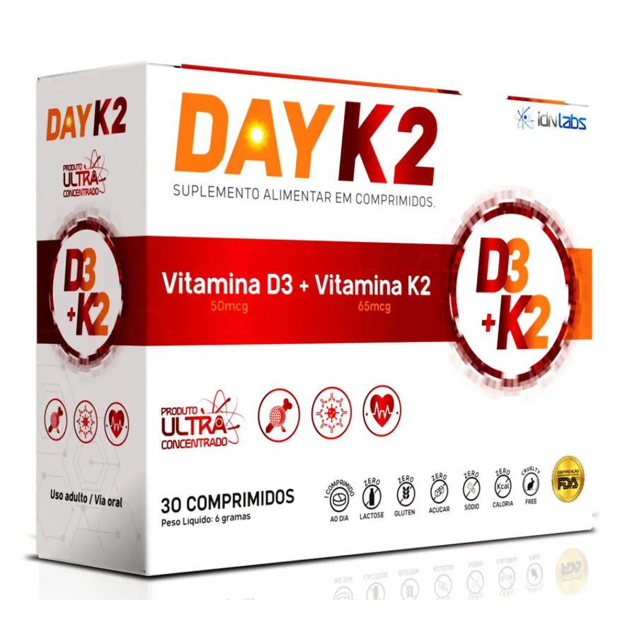 Idn Labs Dayk2 Vitamina D3 + Vitamina K2 C/30 comprimidos - Idnlabs