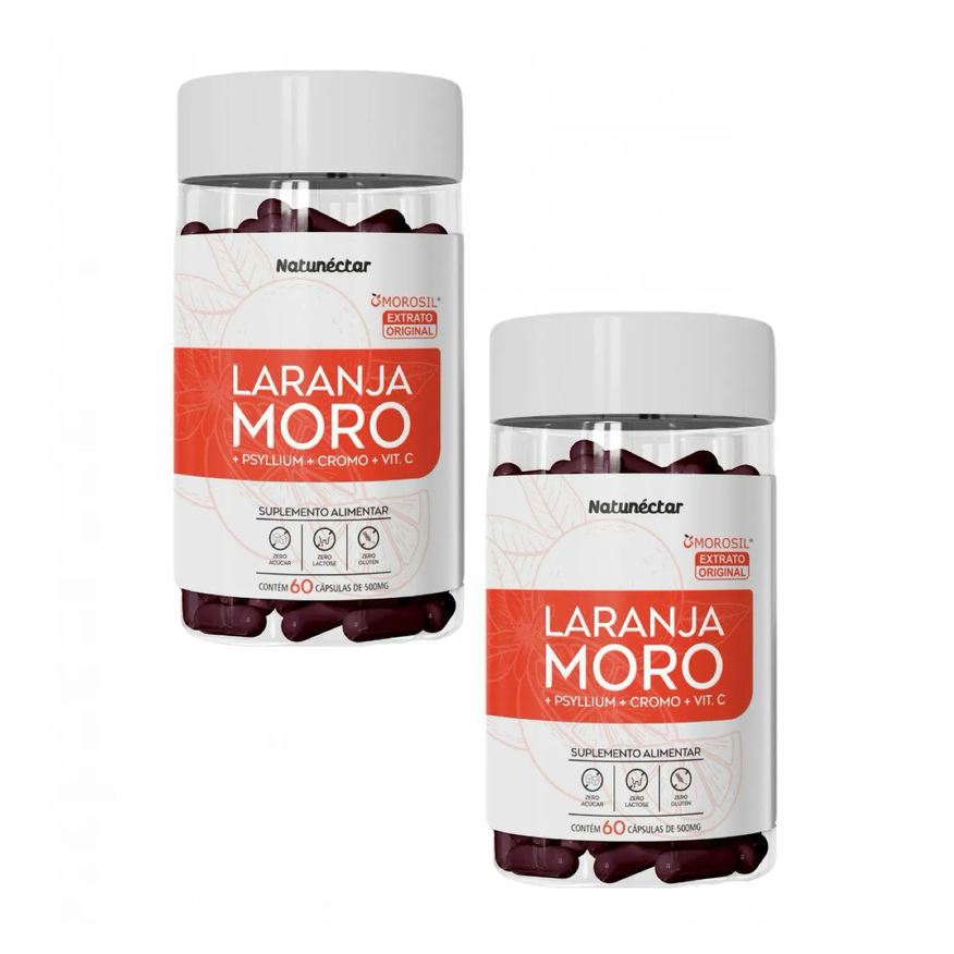 Natunéctar 2x Laranja Moro - Morosil - 500mg - 60 cápsulas
