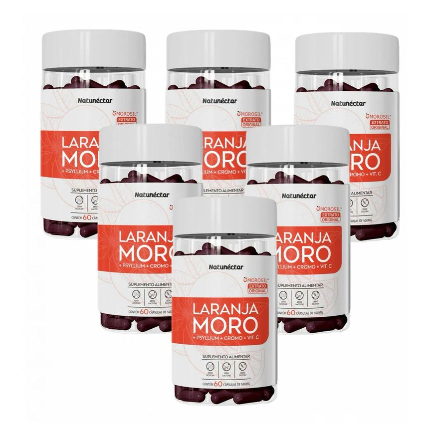 Natunéctar 6x Laranja Moro - Morosil - 500mg - 60 cápsulas