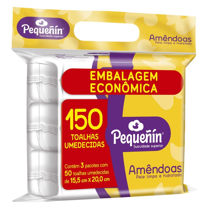 Pequenin Toalhas Umedecidas Pequeñin Amêndoas 150 unidades