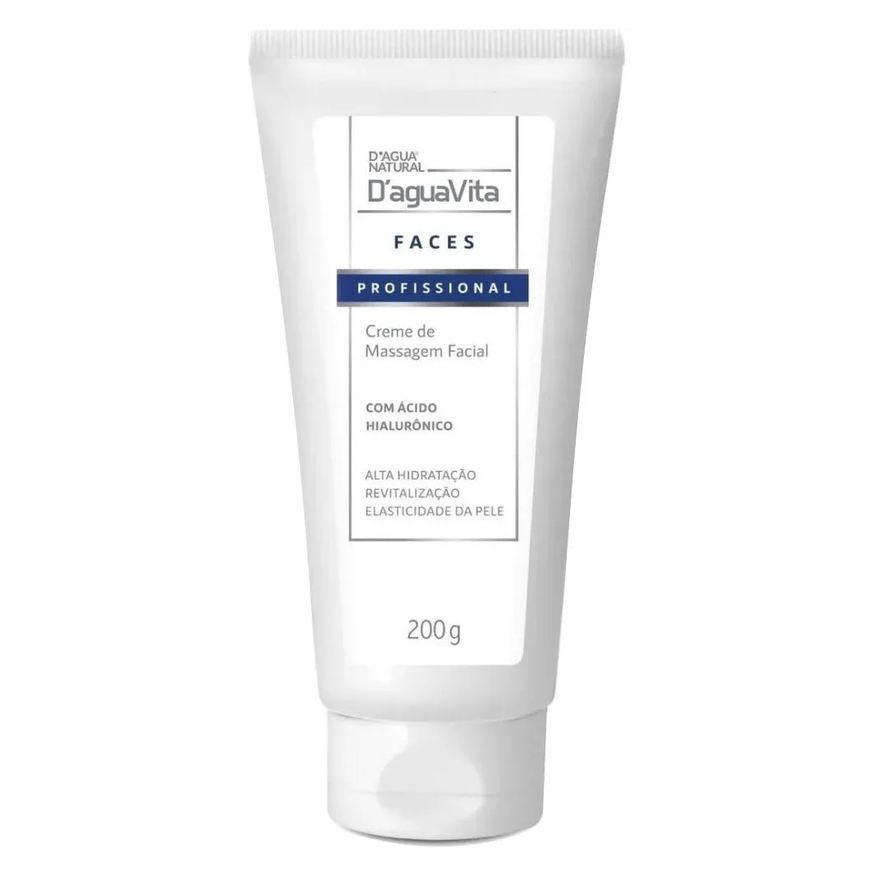 D'Agua Natural Creme Massagem Facial com Acido Hialuronico Daguavita 200g