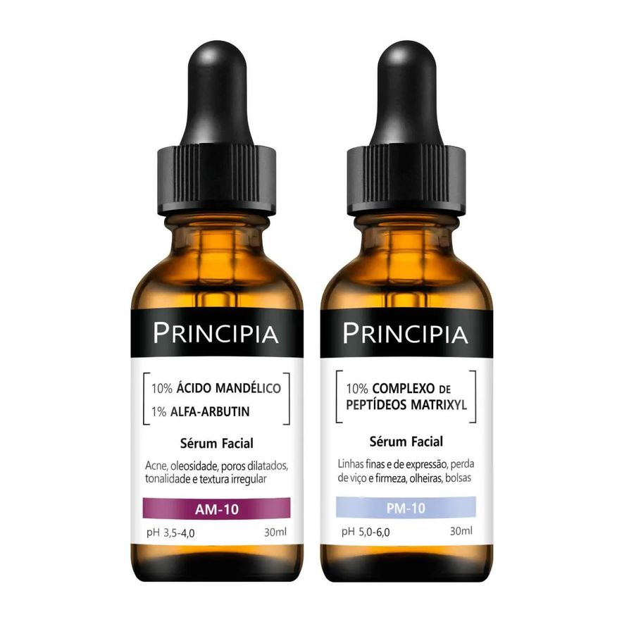 Principia Kit 2 Séruns Mandélico + Peptídeos