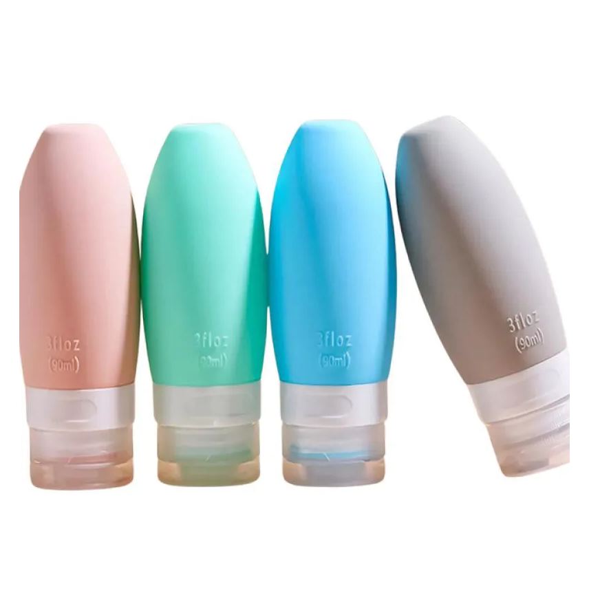 Smart Kit Viagem 4 Frascos Silicone Porta Creme Shampoo Condicionador 90ml