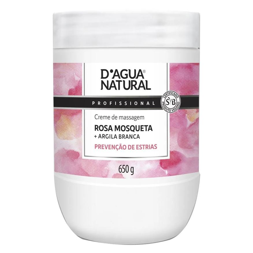 D'Agua Natural Creme Massagem para Gestante Rosa Mosqueta 650g Dagua Natural
