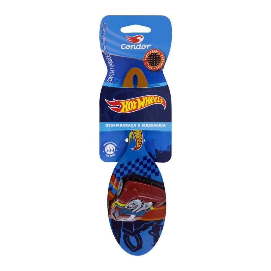 Condor Escova para Cabelo Almofadada Oval Hot Wheels
