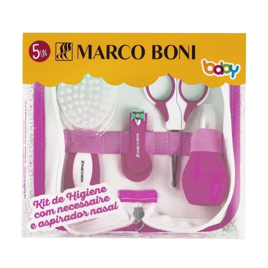 Marco Boni Kit Higiene Cuidados para O Bebe Necessaire Rosa