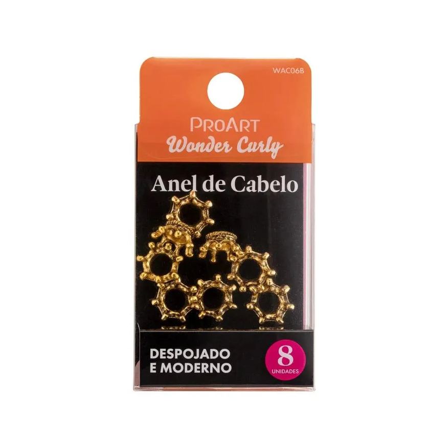 Proart Anel de Cabelo Penteados Coroa Dourada 8 unidades