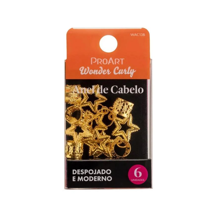Proart Anel de Cabelo Penteados Estrela Dourada 6 unidades