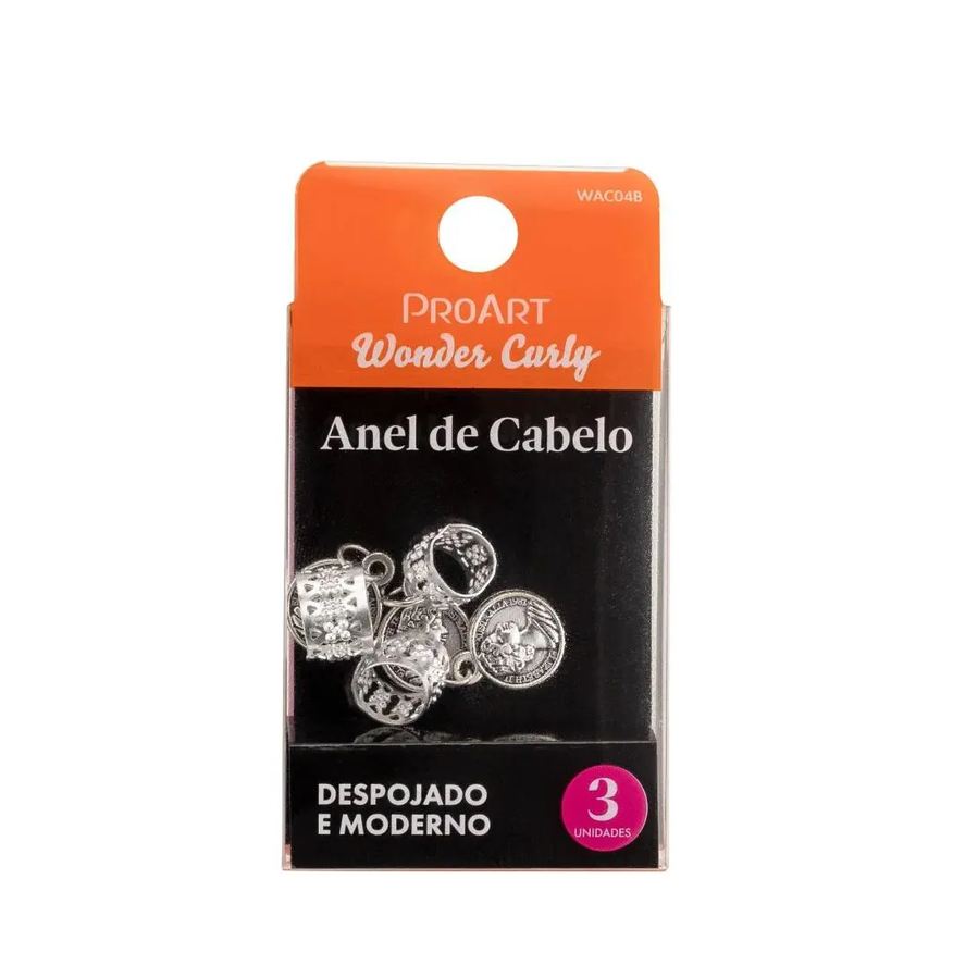 Proart Anel de Cabelo Penteados Moeda Prateada 3 unidades