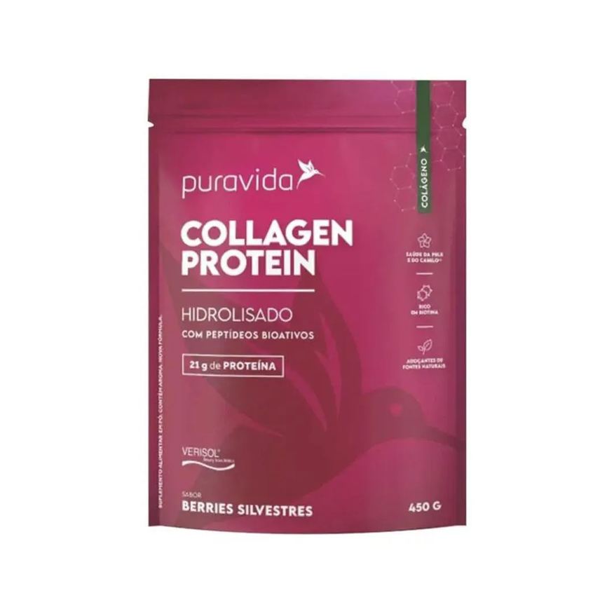 Puravida Collagen Protein Colágeno Berries Silvestres 450g