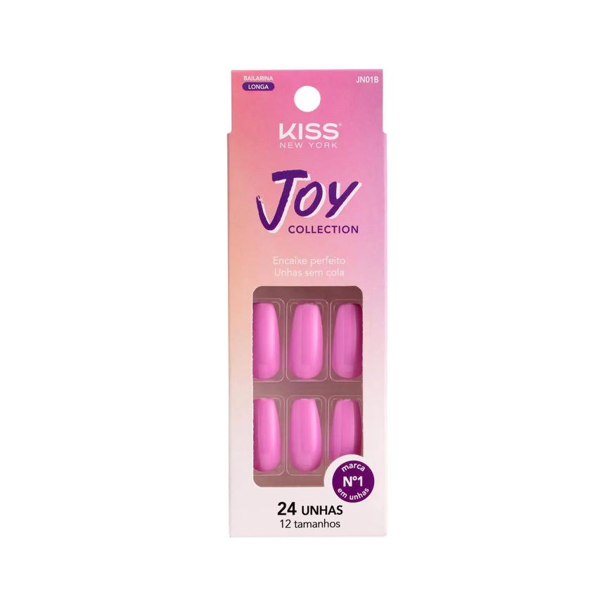 Kiss New York Unhas Postiças Real Pink Rosa - Joy Collection - Kiss Ny