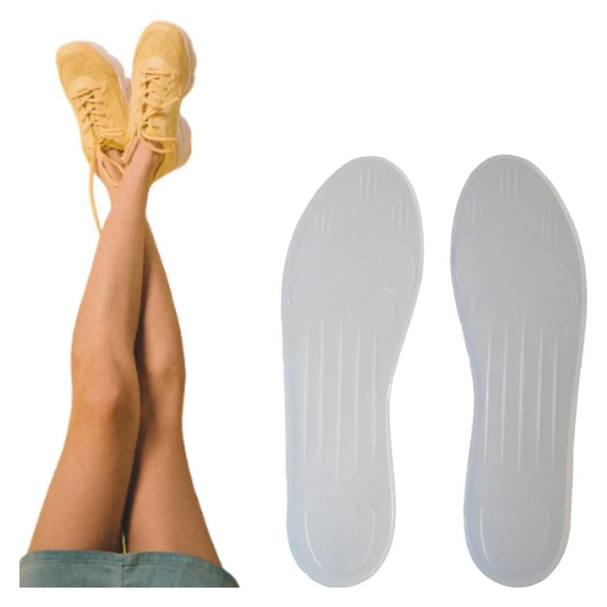 de Palmilha Silicone Ortopédica Anti - Impacto Esportiva Esportão Alívio Dores Ortho Pauher - 43 / 44
