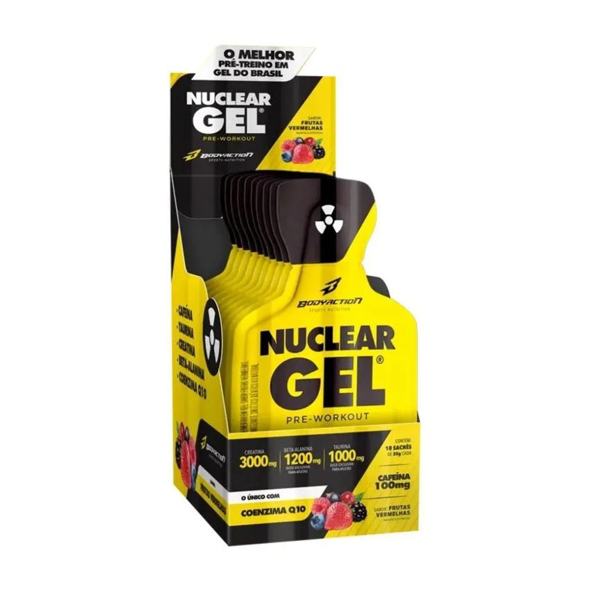 Body Action Nuclear Rush Gel Display (10 Sachês de 25g) - Sabor: Guaraná