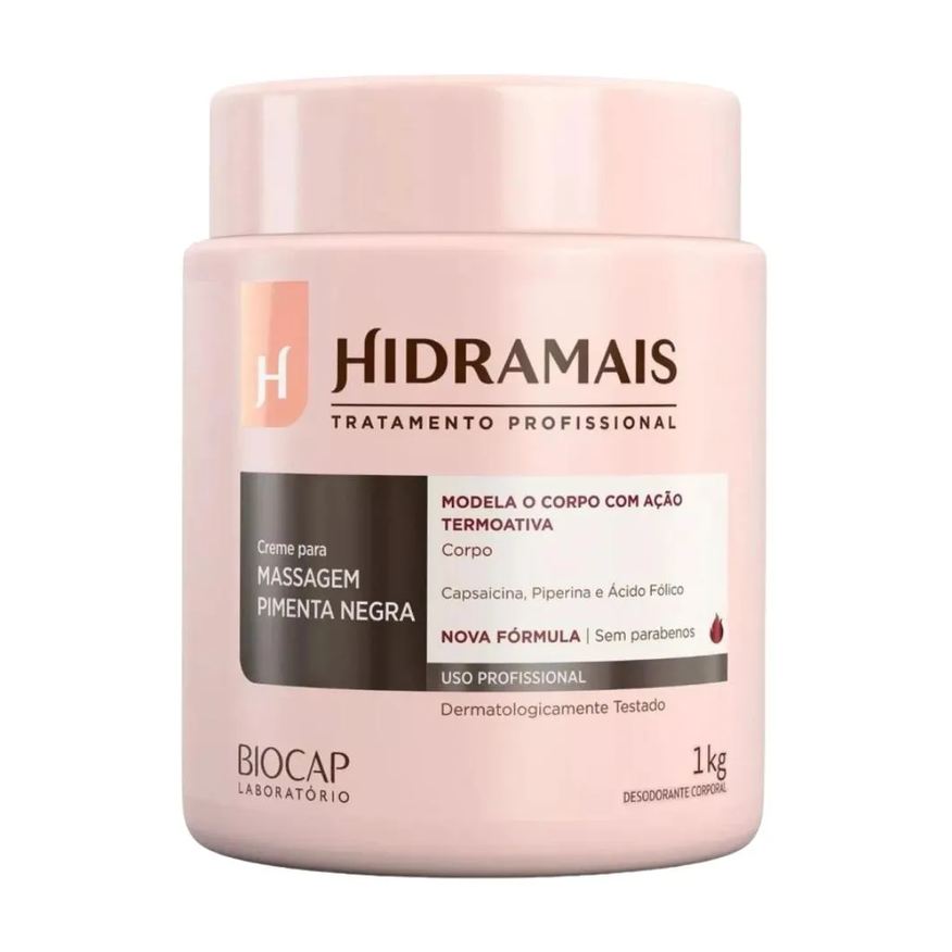 Hidramais Creme para Massagem Pimenta Negra 1kg