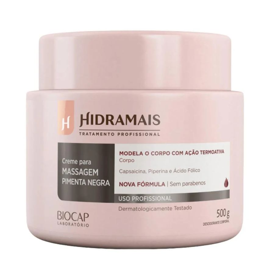 Hidramais Creme para Massagem Pimenta Negra 500g