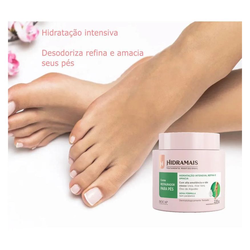 Restaurador Creme Desodorante para Os Pés 220g Hidramais