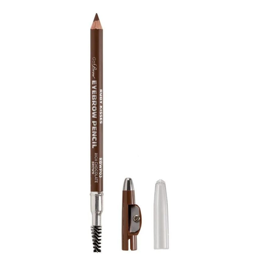 Kiss Lapis Sobrancelha 2 em 1 Go Brow Chocolate Brown Ruby Kisses