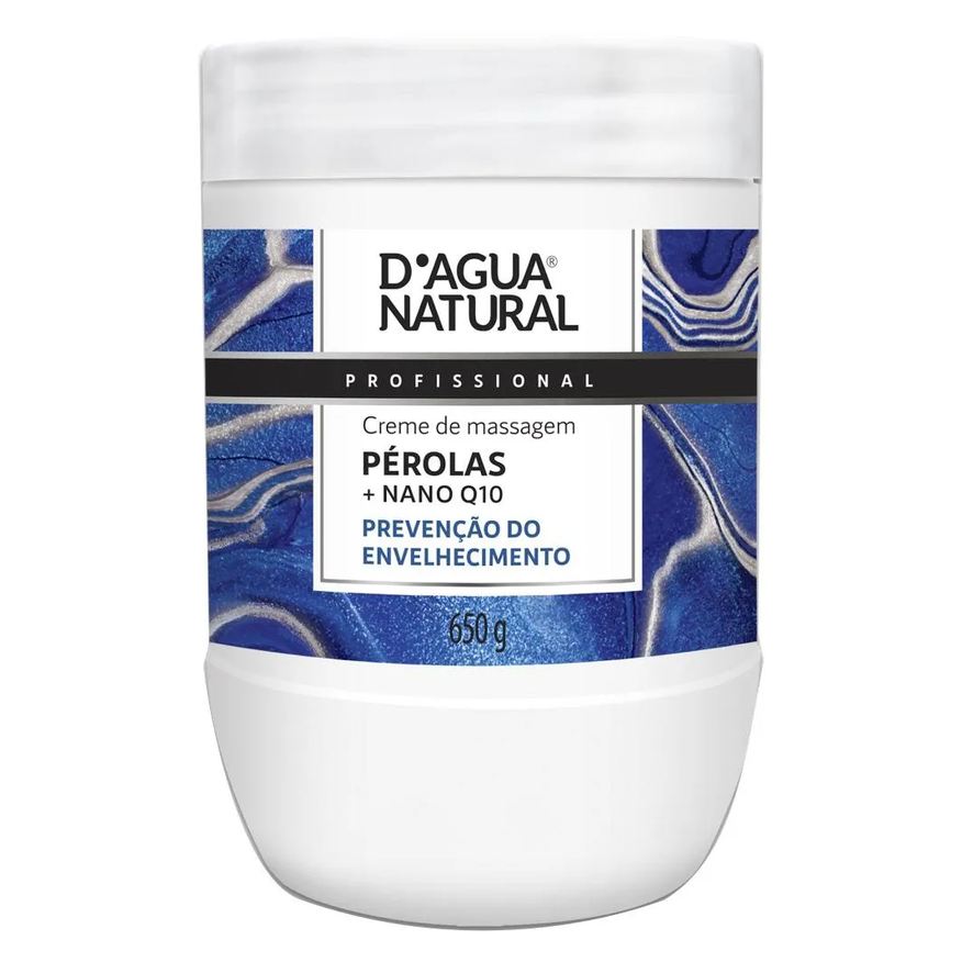 D'Agua Natural Creme Massagem Nutritivo Perolas Nano Q10 650g Dagua Natural