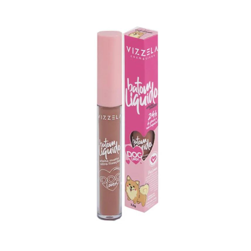 Vizzela Batom Líquido Matte Dog Lovers - Cor 01 Spitz Alemão