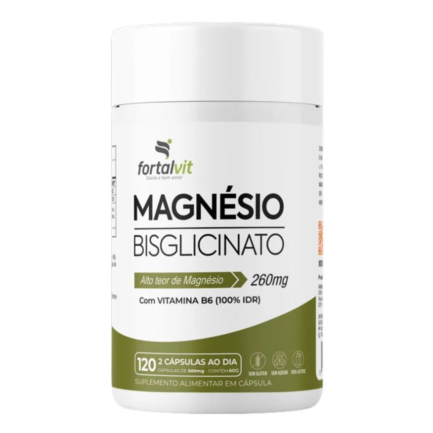 Fortalvit Magnésio Bisglicinato com Vitamina B6, 120 cápsulas