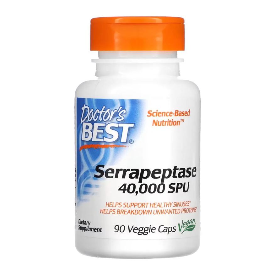 Doctor's Best Serrapeptase 40,000 Spu 90 Capsulas Veganas