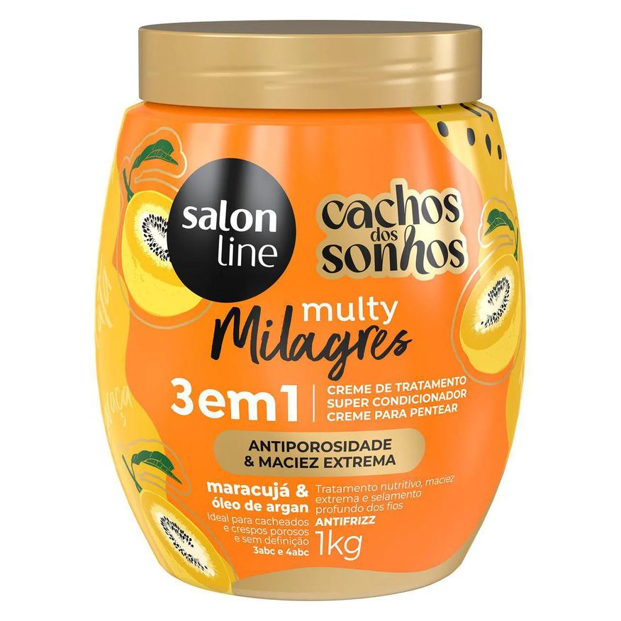 Salon Line Creme de Tratamento Multy Milagres 3 em 1 Maracujá 1kg