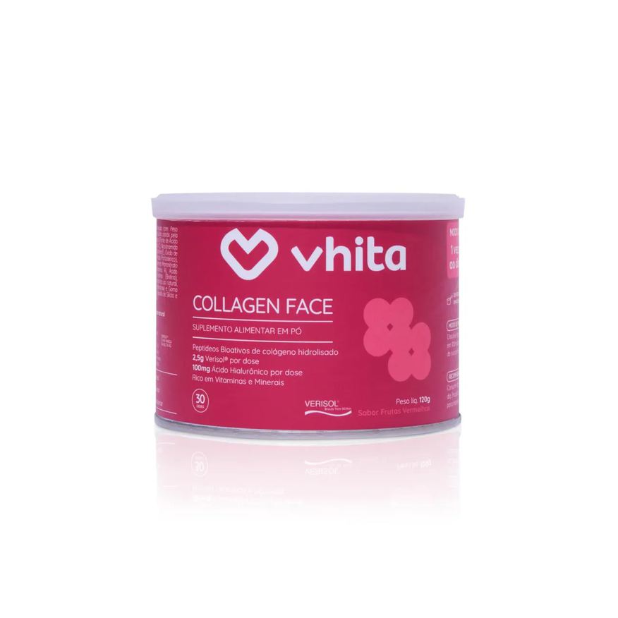 Vhita Collagen Face - Colágeno hidrolisado Verisol, ácido hialurônico e vitaminas - Frutas 120g