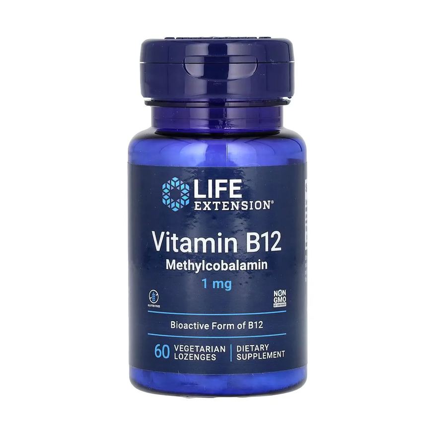 Life Extension Vitamina B12 Metilcobalamina 1mg 60 Pastilhas Mastigavel