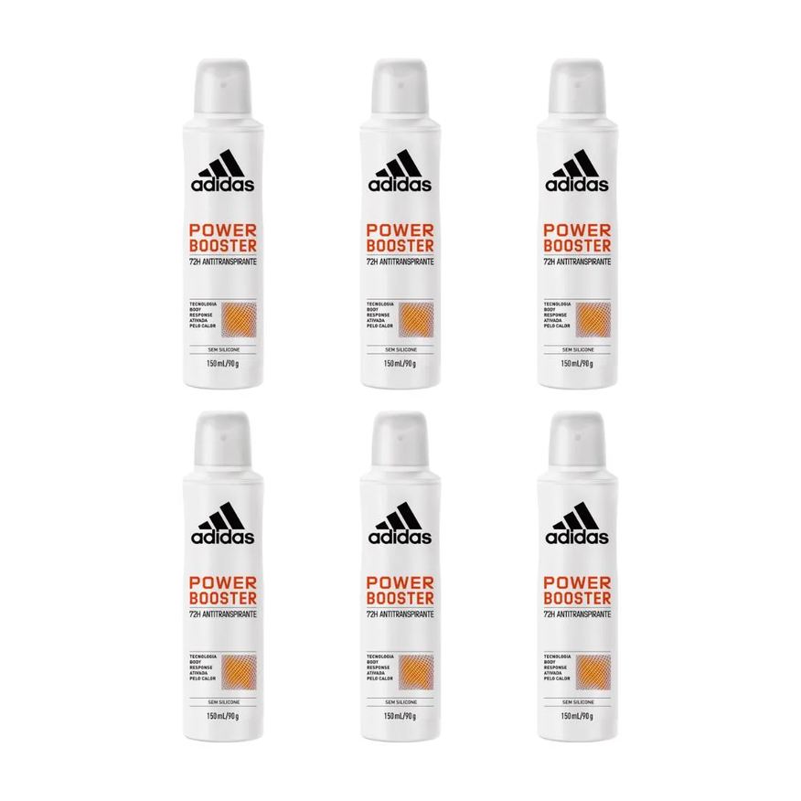 Adidas Desodorante Aero 150ml Fem Power Booster - Kit C / 6un